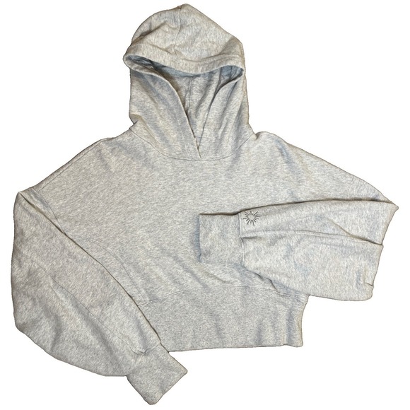 aerie Tops - OFFLINE by Aerie Cropped Hoodie Women XL Heather Gray Thumbhole Pullover